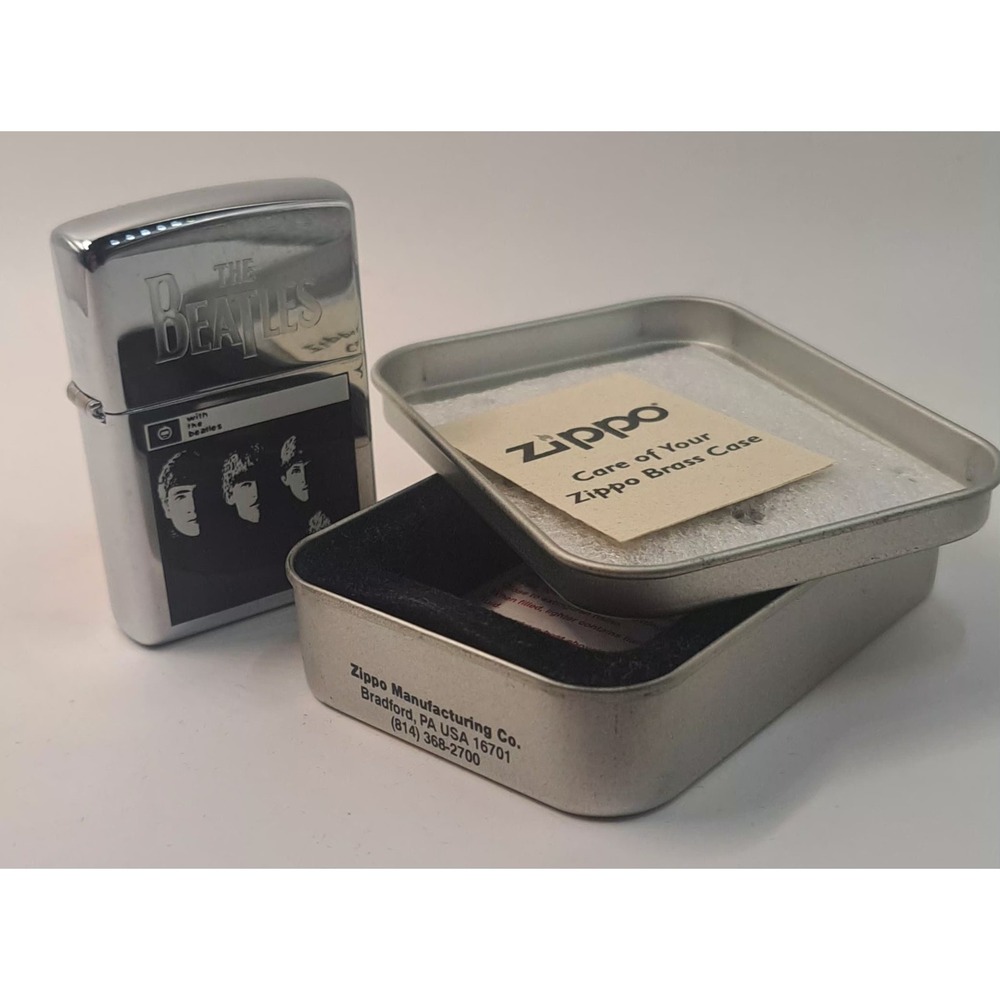 The Beatles Chrome Zippo Lighter NEW Vintage 1997